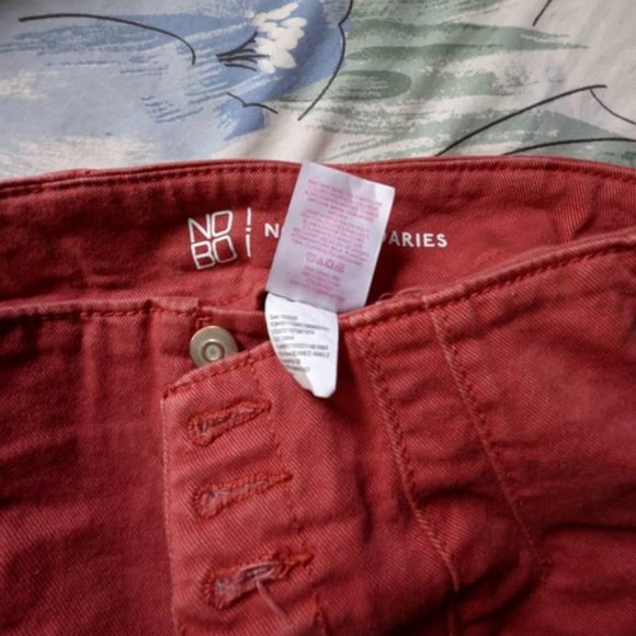 No Boundaries Red Jeans Pants 5-button front size 1 (XS) - Picture 3 of 5